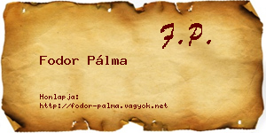 Fodor Pálma névjegykártya